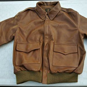 REPRODUCTION A-2 EARLY WAR CARAMEL L&T SPORTSWEAR GOATSKIN AVIATORS JACKET Condi